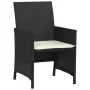 Mesita y sillas con cojines 3 piezas ratán sintético negro de , Conjuntos de jardín - Ref: Foro24-365124, Precio: 186,55 €, D...