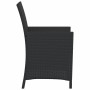 Table and chairs with cushions 3 pieces black synthetic rattan by , Garden sets - Ref: Foro24-365124, Price: 189,43 €, Discou...