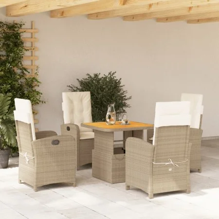 5-piece garden dining set with beige synthetic rattan cushions by , Garden sets - Ref: Foro24-3277350, Price: 614,05 €, Disco...