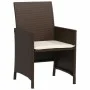 Garden chairs and table with cushions 3 pieces brown PE rattan by , Garden sets - Ref: Foro24-365118, Price: 198,59 €, Discou...