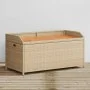 Bench with storage acacia PE rattan beige mix 100x50x52 cm by , garden benches - Ref: Foro24-365951, Price: 153,08 €, Discoun...