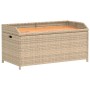 Bank mit Aufbewahrung Akazie PE Rattan Beige Mix 100x50x52 cm von , Gartenbänke - Ref: Foro24-365951, Preis: 132,30 €, Rabatt: %