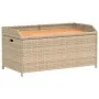 Bench with storage acacia PE rattan beige mix 100x50x52 cm by , garden benches - Ref: Foro24-365951, Price: 153,08 €, Discoun...