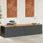 Caja de almacenaje jardín madera acacia ratán negro 220x50x54cm de , Cajas de almacenaje para exteriores - Ref: Foro24-365958...