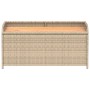 Banco con almacenaje acacia ratán PE beige mezcla 100x50x52 cm