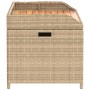 Bank mit Aufbewahrung Akazie PE Rattan Beige Mix 100x50x52 cm von , Gartenbänke - Ref: Foro24-365951, Preis: 132,30 €, Rabatt: %
