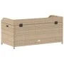Bench with storage acacia PE rattan beige mix 100x50x52 cm by , garden benches - Ref: Foro24-365951, Price: 153,08 €, Discoun...