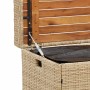 Bank mit Aufbewahrung Akazie PE Rattan Beige Mix 100x50x52 cm von , Gartenbänke - Ref: Foro24-365951, Preis: 132,30 €, Rabatt: %