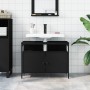 Black engineered wood bathroom sink cabinet 80x30x60 cm by , Dressing tables - Ref: Foro24-842441, Price: 69,77 €, Discount: %