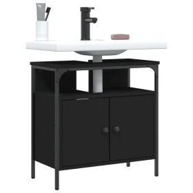 Black engineered wood bathroom sink cabinet 60x30x60 cm by , Dressing tables - Ref: Foro24-842436, Price: 54,90 €, Discount: %