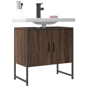Bathroom sink cabinet engineered wood brown oak 60x33x60 cm by , Dressing tables - Ref: Foro24-842460, Price: 46,26 €, Discou...