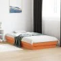 LED bed frame solid pine wood wax brown 90x190 cm by , Beds and slatted bases - Ref: Foro24-844420, Price: 104,76 €, Discount: %