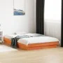 Estructura de cama LED madera maciza pino marrón cera 135x190cm de , Camas y somieres - Ref: Foro24-844422, Precio: 119,06 €,...