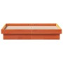 LED bed frame solid pine wood wax brown 135x190cm by , Beds and slatted bases - Ref: Foro24-844422, Price: 133,67 €, Discount: %