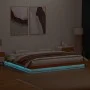 LED bed frame solid pine wood wax brown 180x200cm by , Beds and slatted bases - Ref: Foro24-844417, Price: 148,12 €, Discount: %