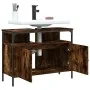 Engineered wood bathroom sink cabinet smoked oak 80x30x60 cm by , Dressing tables - Ref: Foro24-842443, Price: 54,39 €, Disco...