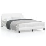 White synthetic leather headboard bed frame 140x190 cm by , Beds and slatted bases - Ref: Foro24-373179, Price: 184,46 €, Dis...
