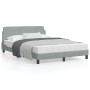 Bed frame with light gray velvet headboard 140x190cm by , Beds and slatted bases - Ref: Foro24-373172, Price: 150,10 €, Disco...