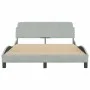 Bed frame with light gray velvet headboard 140x190cm by , Beds and slatted bases - Ref: Foro24-373172, Price: 147,92 €, Disco...