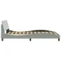 Bed frame with light gray velvet headboard 140x190cm by , Beds and slatted bases - Ref: Foro24-373172, Price: 147,92 €, Disco...