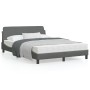 Dark gray fabric bed frame with headboard 140x190 cm by , Beds and slatted bases - Ref: Foro24-373166, Price: 173,74 €, Disco...