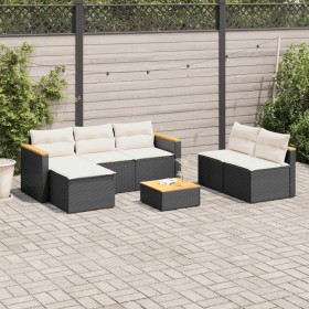 Set sofás jardín y cojines 5 pzas ratán sintético acacia negro de , Conjuntos de jardín - Ref: Foro24-3213537, Precio: 390,32...