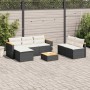 Set sofás jardín y cojines 5 pzas ratán sintético acacia negro de , Conjuntos de jardín - Ref: Foro24-3213537, Precio: 390,32...