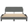 Dark gray fabric bed frame with headboard 140x190 cm by , Beds and slatted bases - Ref: Foro24-373166, Price: 173,74 €, Disco...