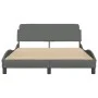 Dark gray fabric bed frame with headboard 140x190 cm by , Beds and slatted bases - Ref: Foro24-373166, Price: 170,50 €, Disco...