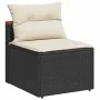 Garden sofa and cushion set 5 pieces black acacia synthetic rattan by , Garden sets - Ref: Foro24-3213537, Price: 446,37 €, D...