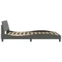 Dark gray fabric bed frame with headboard 140x190 cm by , Beds and slatted bases - Ref: Foro24-373166, Price: 170,50 €, Disco...