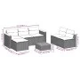 Garden sofa and cushion set 5 pieces black acacia synthetic rattan by , Garden sets - Ref: Foro24-3213537, Price: 446,37 €, D...