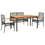 5-teiliges Gartenmöbel-Set mit schwarzen synthetischen Rattankissen von , Gartensets - Ref: Foro24-3213568, Preis: 459,10 €, ...