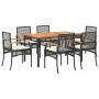 7-piece garden dining set and black synthetic rattan cushions by , Garden sets - Ref: Foro24-3213563, Price: 486,67 €, Discou...
