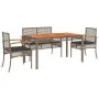 5-piece garden dining set with gray synthetic rattan cushions by , Garden sets - Ref: Foro24-3213577, Price: 486,02 €, Discou...