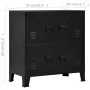 Baúl de almacenaje industrial acero negro 75x40x80 cm de vidaXL, Baúles de almacenamiento - Ref: Foro24-145358, Precio: 146,5...