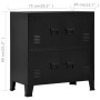 Industrieller Aufbewahrungskoffer aus schwarzem Stahl, 75 x 40 x 80 cm von vidaXL, Aufbewahrungskisten - Ref: Foro24-145358, ...