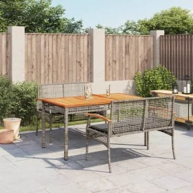3-piece garden dining set with gray synthetic rattan cushions by , Garden sets - Ref: Foro24-3213575, Price: 359,32 €, Discou...