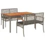 3-piece garden dining set with gray synthetic rattan cushions by , Garden sets - Ref: Foro24-3213575, Price: 359,32 €, Discou...