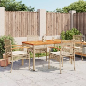 5-piece garden dining set with beige synthetic rattan cushions by , Garden sets - Ref: Foro24-3213580, Price: 350,09 €, Disco...