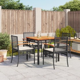 5-piece garden furniture set with black synthetic rattan cushions by , Garden sets - Ref: Foro24-3213561, Price: 290,79 €, Di...