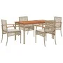 5-piece garden dining set with beige synthetic rattan cushions by , Garden sets - Ref: Foro24-3213580, Price: 411,28 €, Disco...