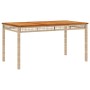 Set comedor de jardín 5 pzas con cojines ratán sintético beige