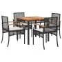 5-piece garden furniture set with black synthetic rattan cushions by , Garden sets - Ref: Foro24-3213561, Price: 334,65 €, Di...