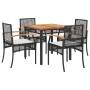 5-teiliges Gartenmöbel-Set mit schwarzen synthetischen Rattankissen von , Gartensets - Ref: Foro24-3213561, Preis: 290,79 €, ...