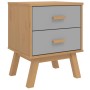 OLDEN bedside table solid gray and brown pine wood by , Nightstands - Ref: Foro24-358583, Price: 69,32 €, Discount: %