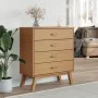 OLDEN bedside table solid brown pine wood by , Drawers - Ref: Foro24-358588, Price: 141,74 €, Discount: %