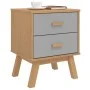 Mesita de noche OLDEN madera maciza de pino gris y marrón de , Mesitas de noche - Ref: Foro24-358583, Precio: 70,58 €, Descue...