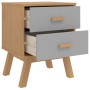 OLDEN bedside table solid gray and brown pine wood by , Nightstands - Ref: Foro24-358583, Price: 69,32 €, Discount: %