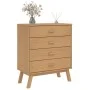 OLDEN bedside table solid brown pine wood by , Drawers - Ref: Foro24-358588, Price: 141,74 €, Discount: %